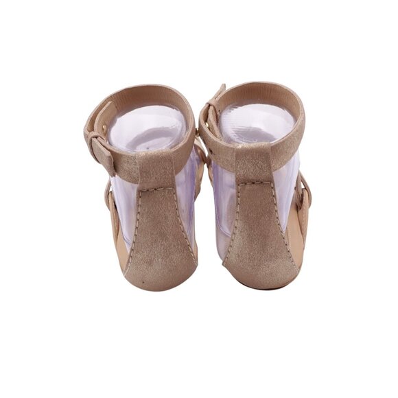 NIB MAX Azria Freja Flat Sandals Sz 36.5 Gold Metallic Strappy Ankle Strap - Picture 6 of 12